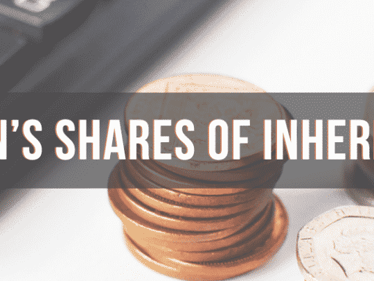Shares of Inheritance, image of calculator & coins.